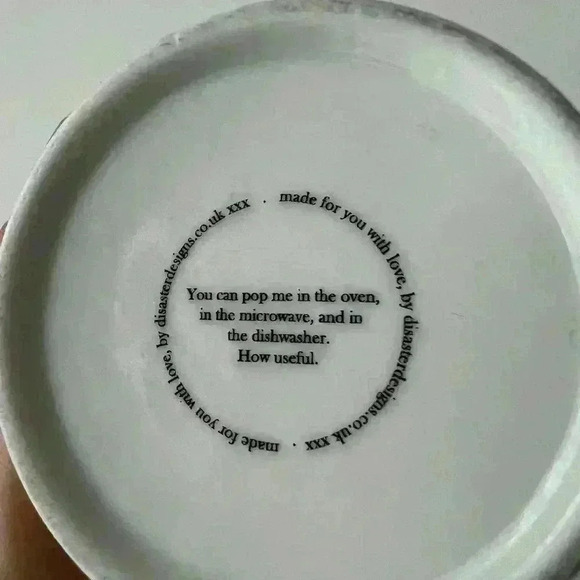 Disaster Design UK Blue White Small Owl Illustrated Tea Mug with Top Lid  Cover - Picture 6 of 15